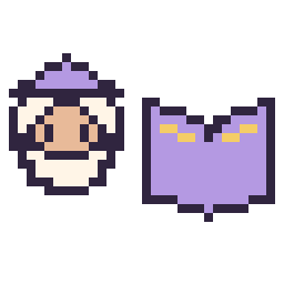 Pixel art Dumbledore mini et Livre enchante Minecraft 16 × 16, grille 32 × 32