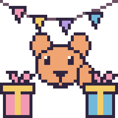 Pixel art Écureuil pour un anniversaire, grille 40 × 40