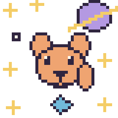 Pixel art Écureuil dans l’espace, grille 40 × 40