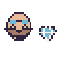Pixel art Dr Eggman mini et Diamant simple 10 × 10, grille 32 × 32