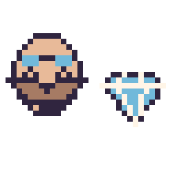 Pixel art Dr Eggman mini et Diamant simple 12 × 12, grille 32 × 32