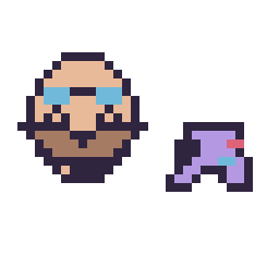 Pixel art Dr Eggman mini et Manette simple 10 × 10, grille 32 × 32