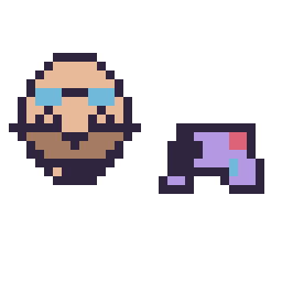 Pixel art Dr Eggman mini et Manette simple 12 × 12, grille 32 × 32