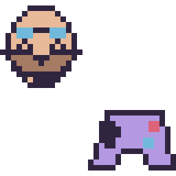 Pixel art Dr Eggman mini et Manette simple 16 × 16, grille 32 × 32