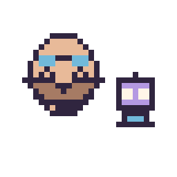Pixel art Dr Eggman mini et Robot simple 10 × 10, grille 32 × 32