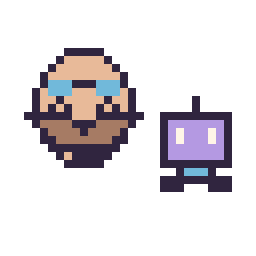 Pixel art Dr Eggman mini et Robot simple 12 × 12, grille 32 × 32