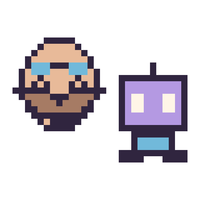 Modèle de pixel art Dr Eggman mini et Robot simple 16 × 16 sur une grille de 32 par 32 cases