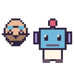 Pixel art Dr Eggman mini et Robot, grille 40 × 40
