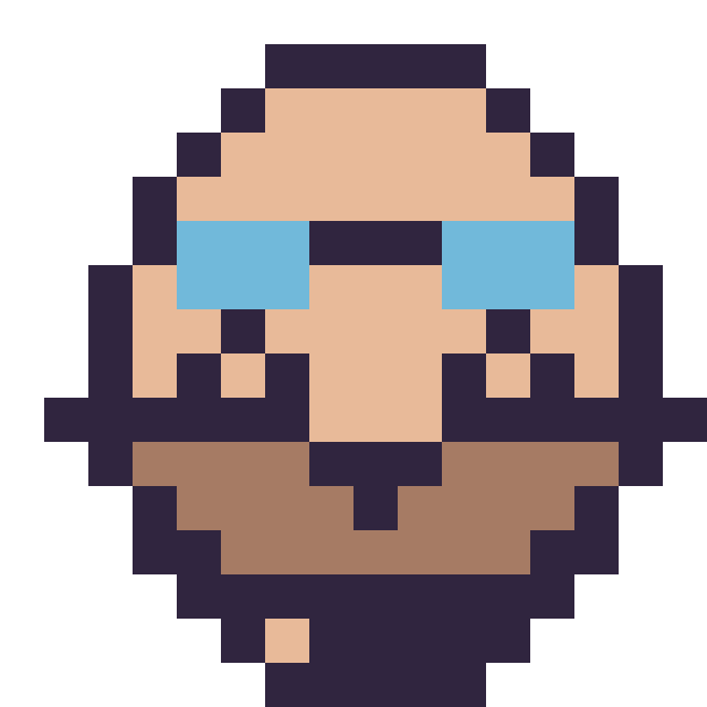 Modèle de pixel art Dr Eggman mini 16 × 16 sur une grille de 16 par 16 cases