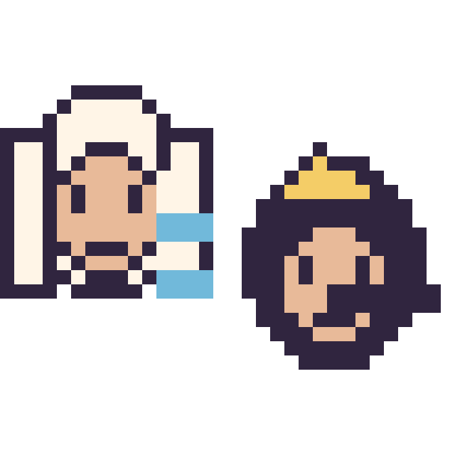 Modèle de pixel art Elsa mini et Pinocchio mini sur une grille de 32 par 32 cases