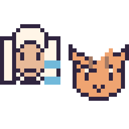 Pixel art Elsa mini et Tigrou mini, grille 32 × 32