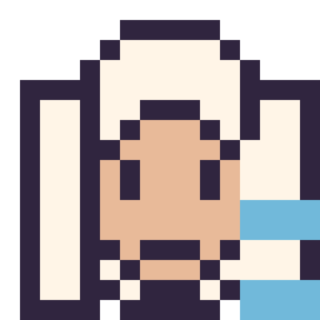 Modèle de pixel art Elsa mini 16 × 16 sur une grille de 16 par 16 cases