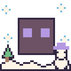 Pixel art Enderman en hiver, grille 40 × 40