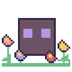 Pixel art Enderman dans le jardin, grille 40 × 40