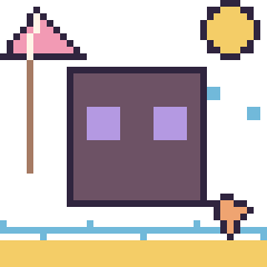 Pixel art Enderman à la plage, grille 40 × 40