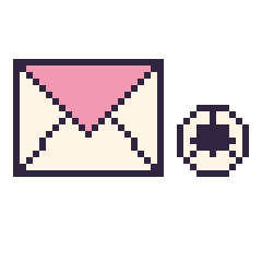 Pixel art Enveloppe et Ballon de football simple 12 × 12, grille 40 × 40