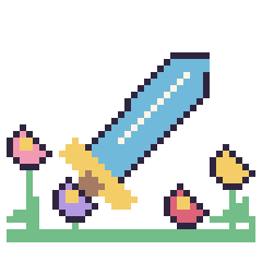 Pixel art Épée dans le jardin, grille 40 × 40