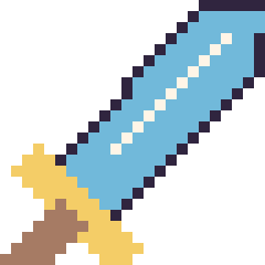 Pixel art Épée, grille 24 × 24