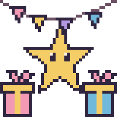 Pixel art Étoile pour un anniversaire, grille 40 × 40
