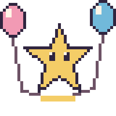 Pixel art Étoile avec des ballons, grille 40 × 40