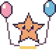 Pixel art Étoile de mer avec des ballons, grille 40 × 40