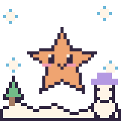 Pixel art Étoile de mer en hiver, grille 40 × 40