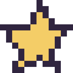 Pixel art Étoile simple 12 × 12, grille 12 × 12