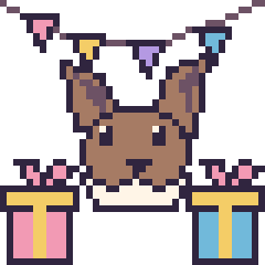 Pixel art Évoli pour un anniversaire, grille 40 × 40