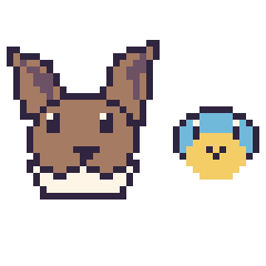 Pixel art Évoli et Carapuce mini, grille 40 × 40