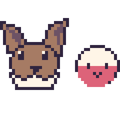 Pixel art Évoli et Électrode mini, grille 40 × 40