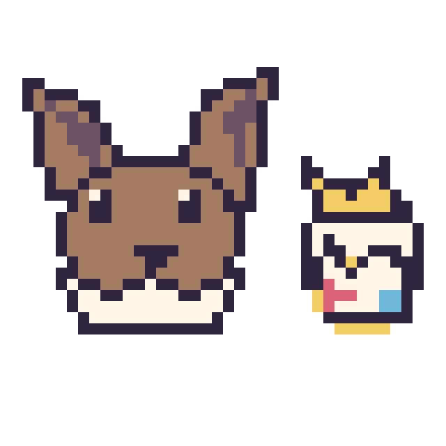 Modèle de pixel art Évoli et Togepi mini sur une grille de 40 par 40 cases