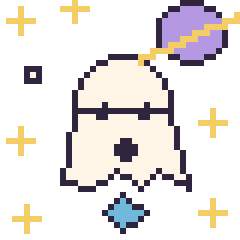 Pixel art Fantôme dans l’espace, grille 40 × 40