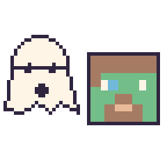 Pixel art Fantôme et Zombie Minecraft, grille 48 × 48