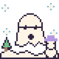 Pixel art Fantôme en hiver, grille 40 × 40