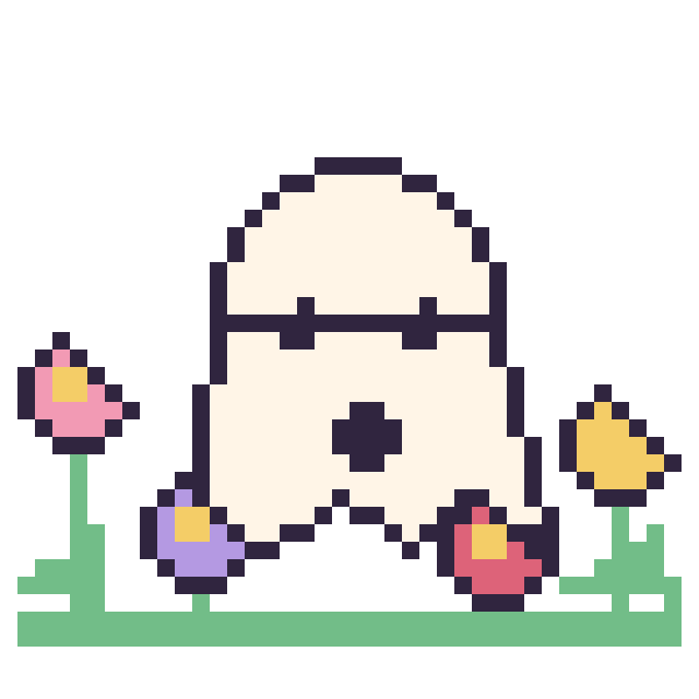 Modèle de pixel art Fantôme dans le jardin sur une grille de 40 par 40 cases