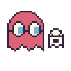 Pixel art Fantôme Pac-Man et Fantôme simple 12 × 12, grille 40 × 40