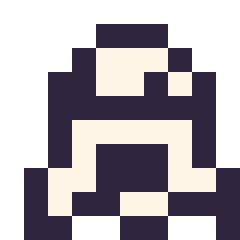 Pixel art Fantôme simple 10 × 10, grille 10 × 10
