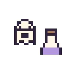 Pixel art Fantôme simple 12 × 12 et Potion simple 12 × 12, grille 32 × 32