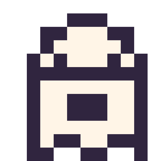 Modèle de pixel art Fantôme simple 12 × 12 sur une grille de 12 par 12 cases