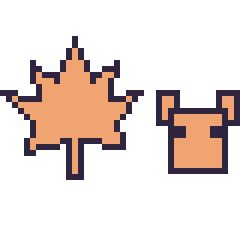 Pixel art Feuille d'érable et Renard Minecraft 16 × 16, grille 40 × 40