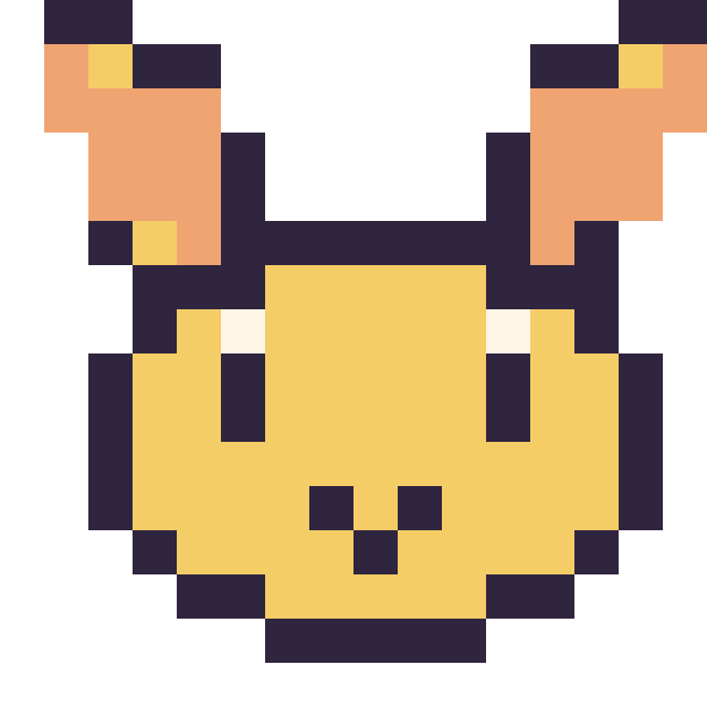 Modèle de pixel art Feunnec mini 16 × 16 sur une grille de 16 par 16 cases