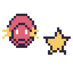 Pixel art Flash mini et Étoile simple 12 × 12, grille 32 × 32