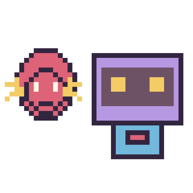 Modèle de pixel art Flash mini et Robot rétro sur une grille de 40 par 40 cases