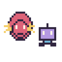 Pixel art Flash mini et Robot simple 12 × 12, grille 32 × 32