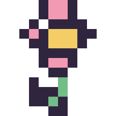 Pixel art Fleur simple 12 × 12, grille 12 × 12