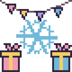 Pixel art Flocon pour un anniversaire, grille 40 × 40