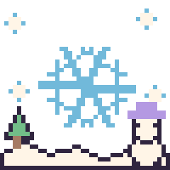 Pixel art Flocon en hiver, grille 40 × 40