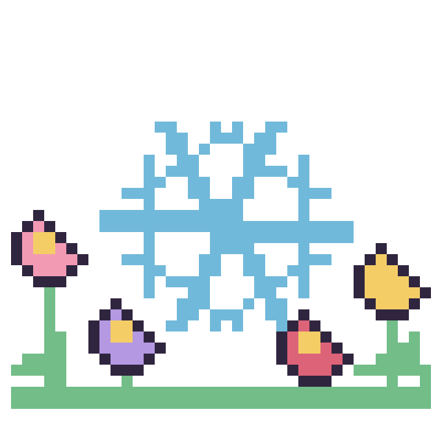Modèle de pixel art Flocon dans le jardin sur une grille de 40 par 40 cases
