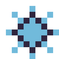 Pixel art Flocon simple 10 × 10, grille 10 × 10