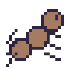 Pixel art Fourmi, grille 24 × 24